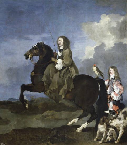 Bourdon, Sebastien Queen Christina of Sweden on Horseback Spain oil painting art